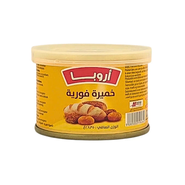 Arabiskt gult jästpaket, bild på bröd och bakverk på etiketten, orientalisk livsmedel