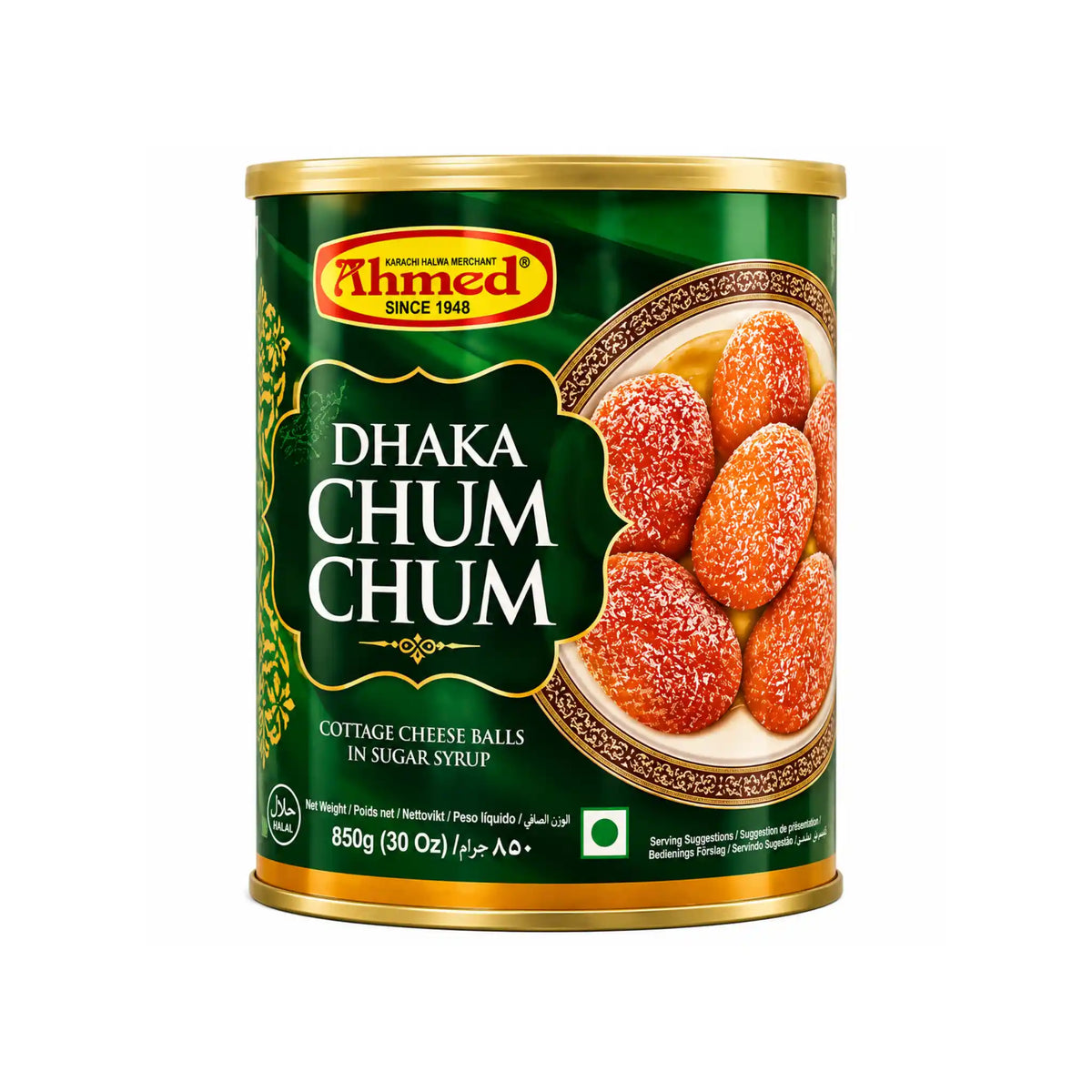 Ahmed Dhaka Chum Chum-keso i sockerlag i burk, 850 g