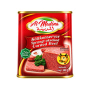 Al Madina Corned Beef 340g – Smakrik & Halal-certifierad Nötköttskonserv