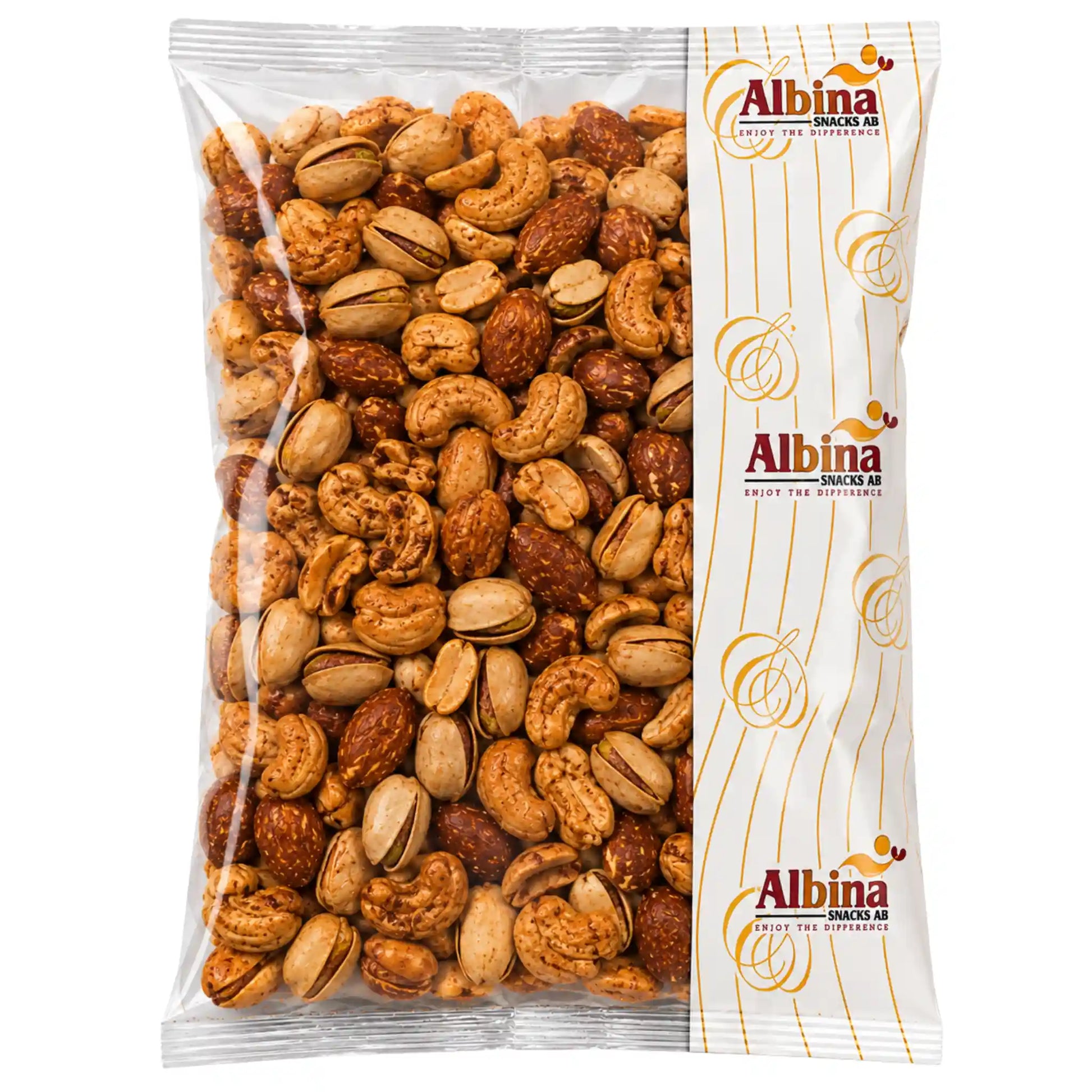 Albina rökta nötter i påse, 1 kg