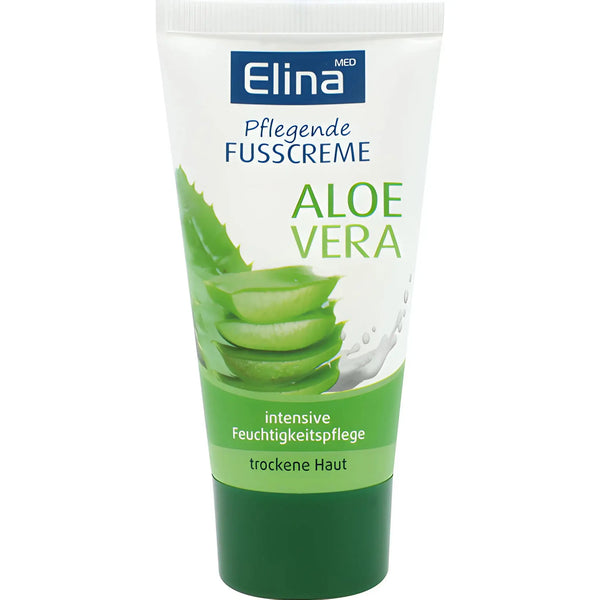 Fotkräm med aloe vera i grön tub, återfuktande för torr hud
