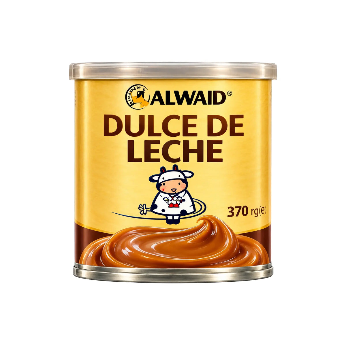 Alwaid Kokt Kondenserad Mjölk Dulce de Leche 370g – burk med ukrainsk karamelliserad sötad mjölk.