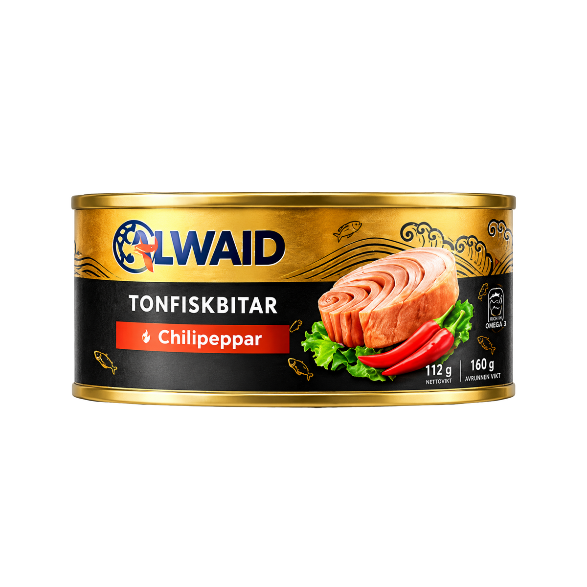 Alwaid Stark Tonfisk i Olja 160g – burk med kryddig och het konserverad tonfisk.