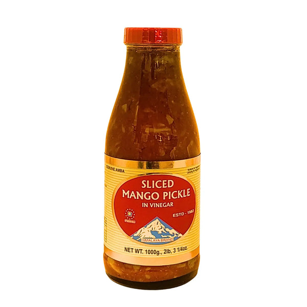 Glasburk med skivad mango pickle i vinäger, Himalaya Brand, orientaliska delikatesser