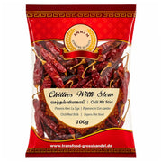 Förpackning med Annam Red Chilli 100g hela torkade röda chilifrukter.