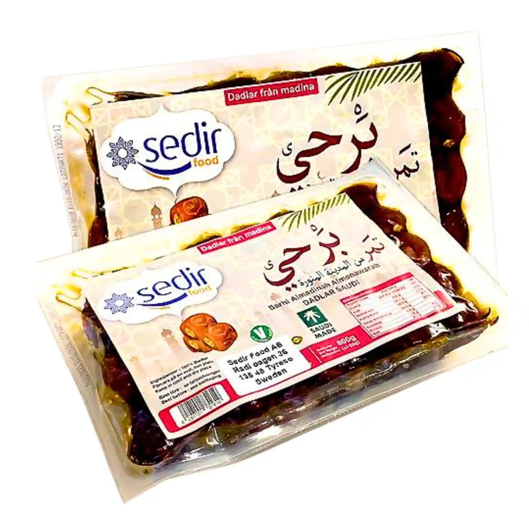 Barhi dadlar Saudi Arabia 800g i plastförpackning, orientaliska dadlar från Medina.