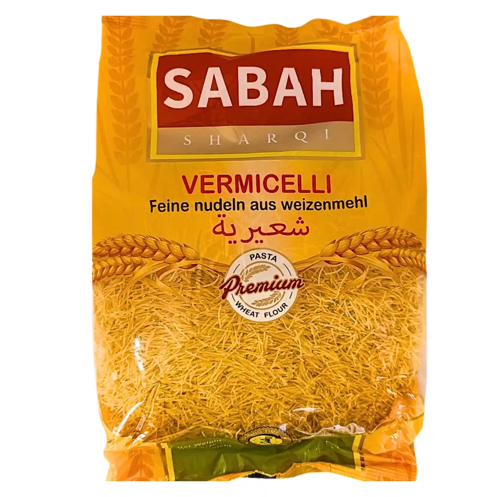 1 kg gul förpackning vermicelli nudlar av vete, Sabah Sharqi, orientaliska livsmedel.