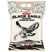 Risförpackning Black Eagle Jasminris 5 kg i beige påse med fågel- och molnmotiv