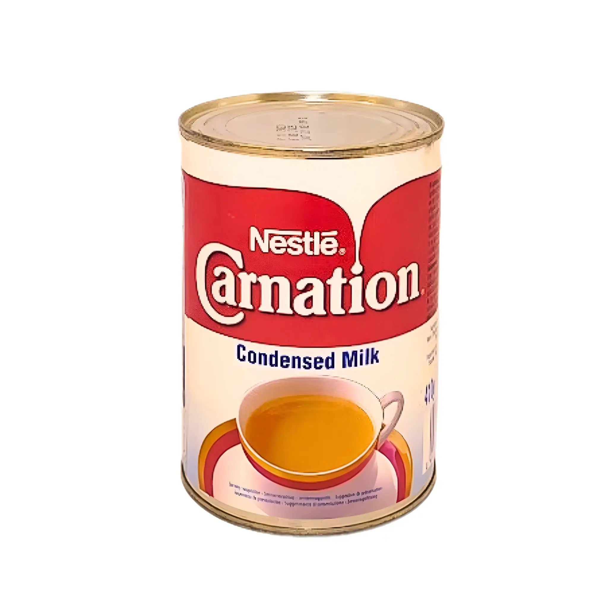 Nestlé Carnation kondenserad mjölk 410g, konservburk med röd och vit etikett