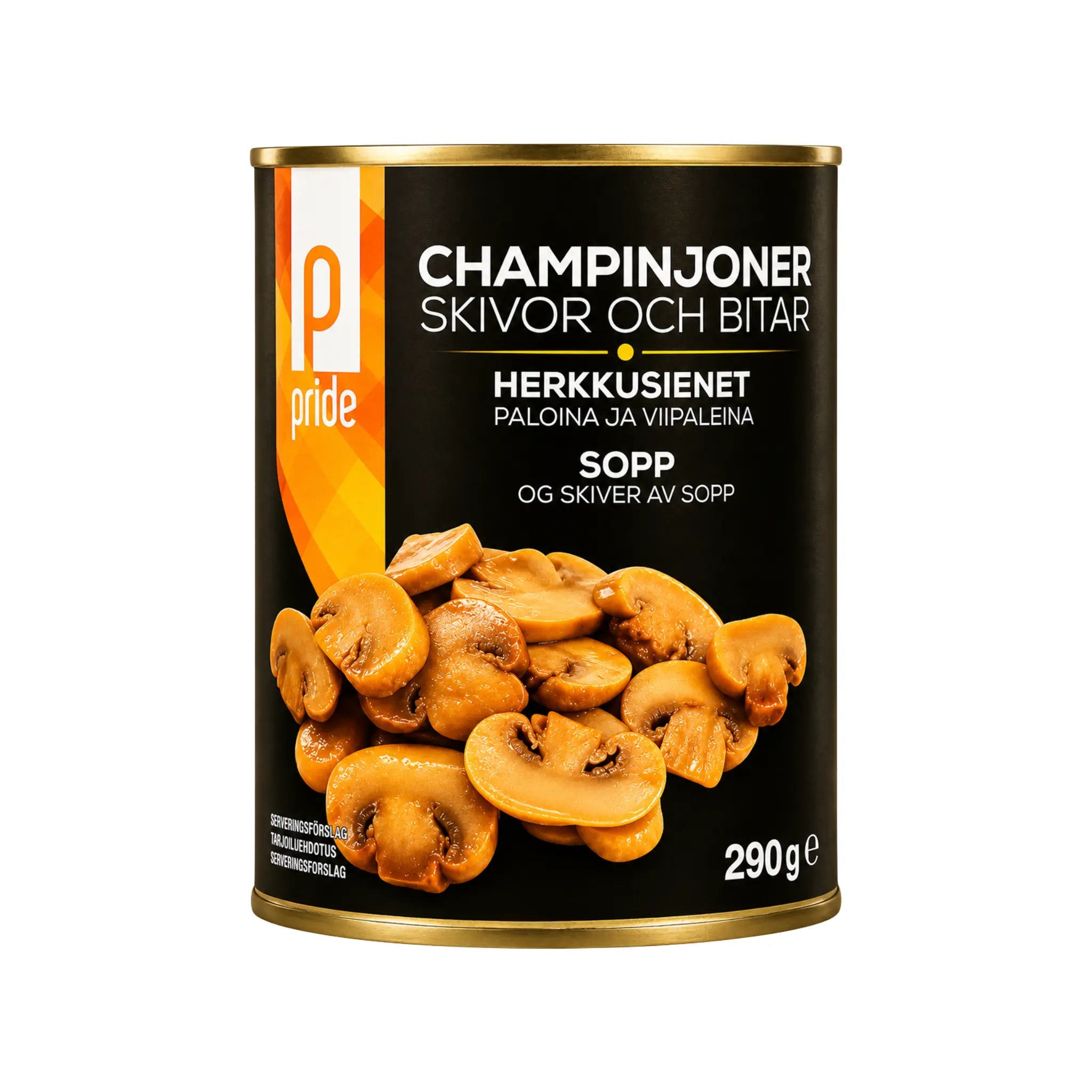 Burk med skivade champinjoner Pride, 290 g