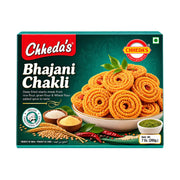 Förpackning med Chheda's Bhajani Chakli 200g sprött och kryddigt indiskt snacks.