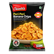 Chheda's Peri Peri Banana Chips 170g påse med tunna kryddade bananchips med röd Peri Peri-krydda