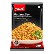 Förpackning av Chheda’s Ratlami Sev 170g kryddstarka indiska kikärtssnacks
