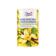 Dan Sukker Vaniljsocker 140g burk med vitt finmalet vaniljsocker för bakning