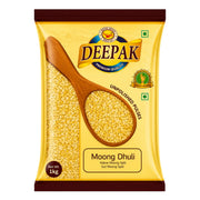Deepak delade moongbönor i gul påse, Moong Dhuli, 1 kg