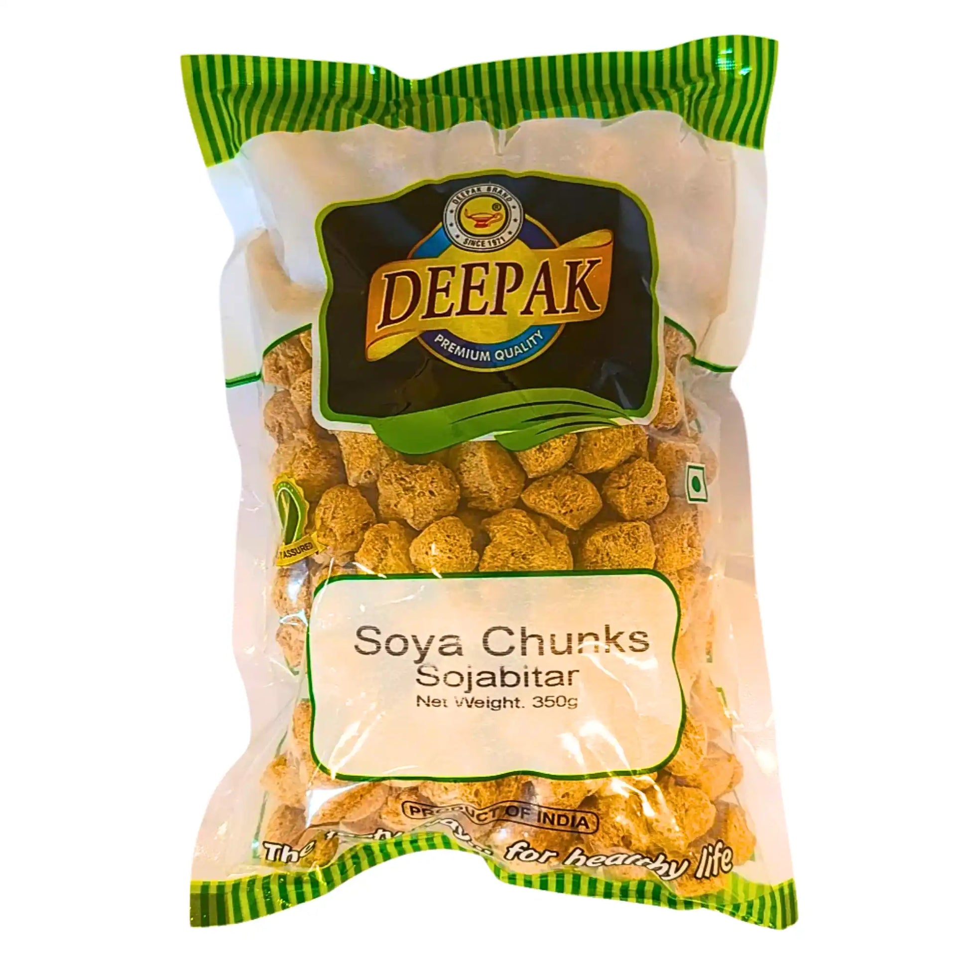 Deepak sojabitar 350g, förpackning med vegetariska sojabitar, kolonialvaror online