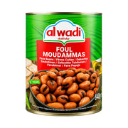 Konservburk med Foul Mudammas kokta bondbönor 860g för arabisk frukost och meze.