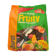 Fruktläder mix, 1 kg färgglad påse med exotiska fruktmotiv, orientaliskt godis