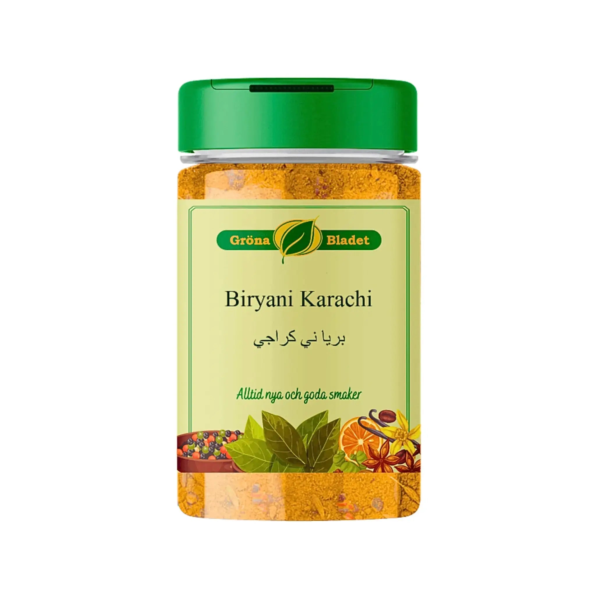 Burk med Gröna Bladet Biryani Karachi kryddblandning 140g, orientaliska kryddor.
