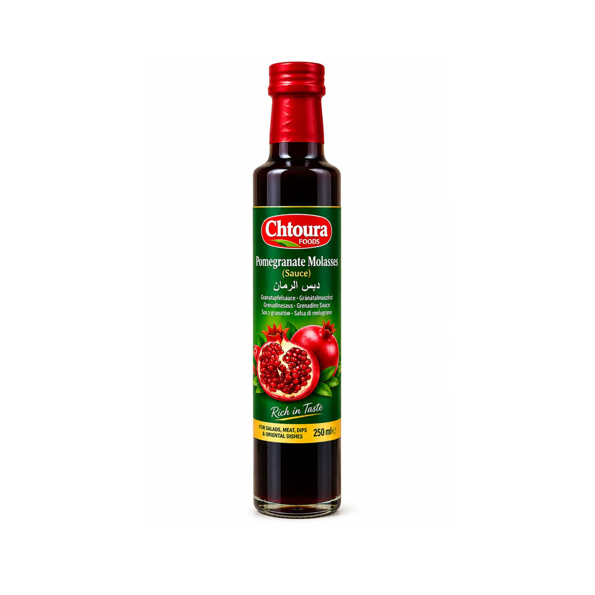 Chtoura granatäppelsås i flaska med röd kork, 250 ml