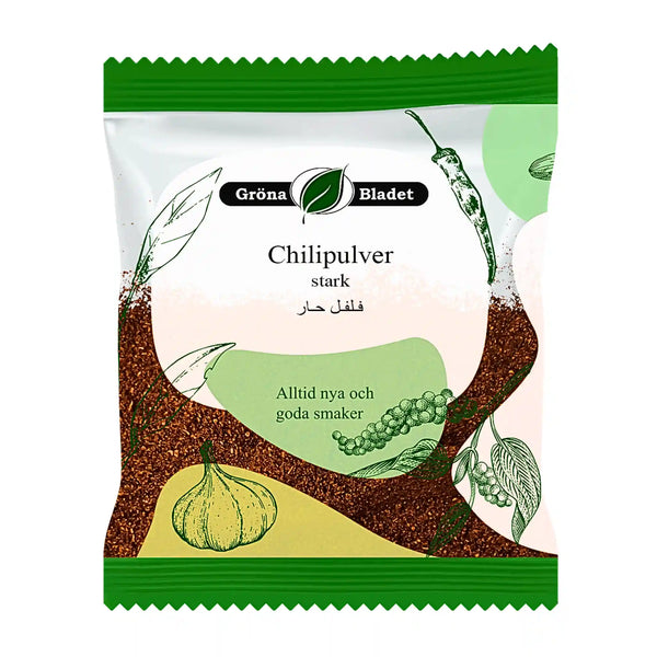 Gröna Bladet Chili Pulver – Stark 40g – Het kryddlöftan i köket