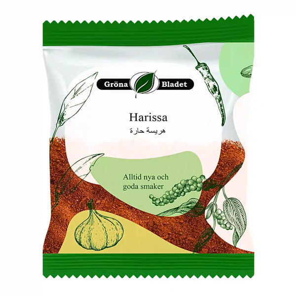Gröna Bladet Harissa 40g – Het och aromatisk kryddmix från Nordafrika