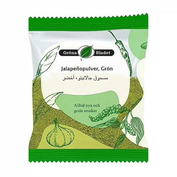 Gröna Bladet Jalapeñopulver, Grön 40g – Smakexplosion i varje nypa!