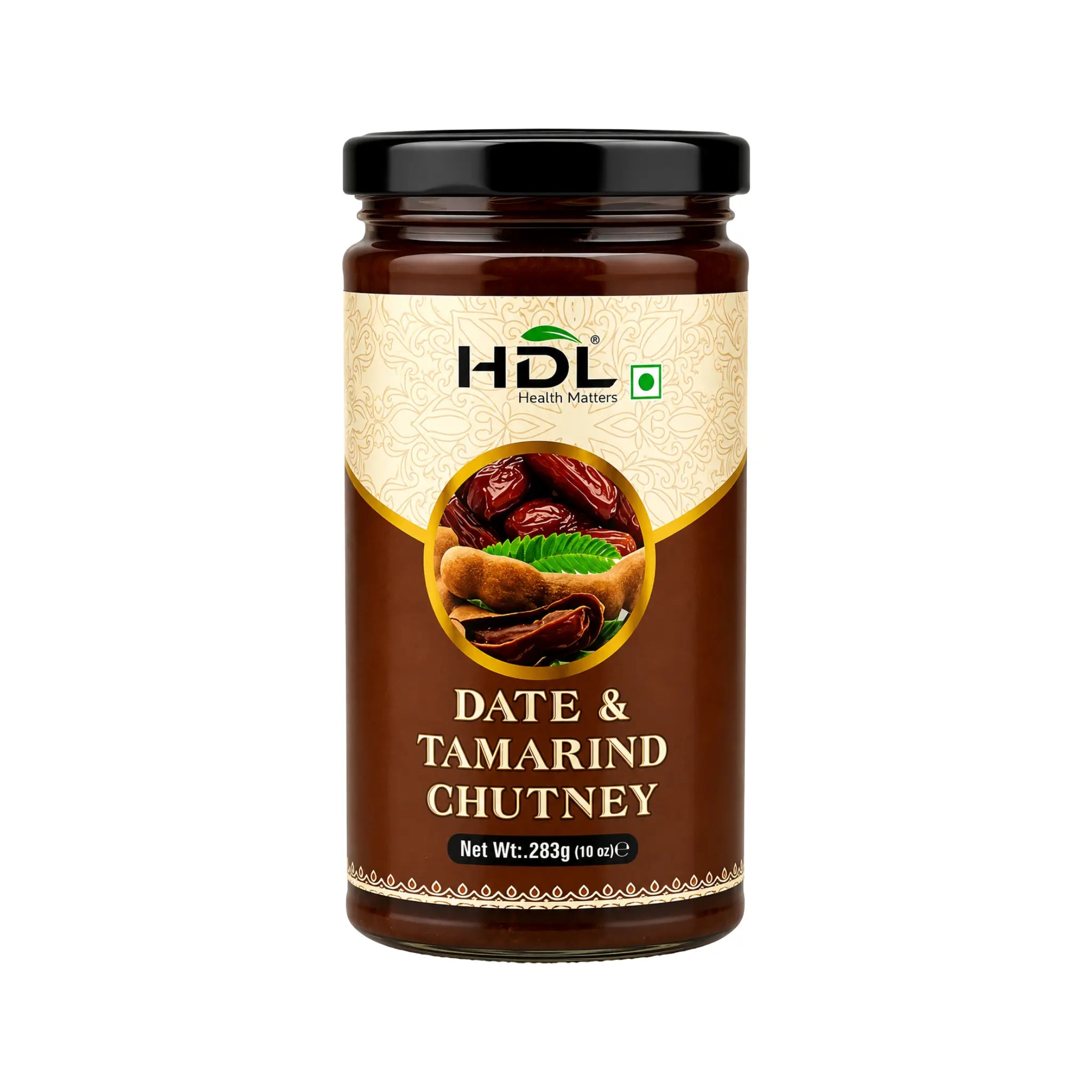 Chutneysås i glasburk med svart lock, HDL Date & Tamarind, 283 g