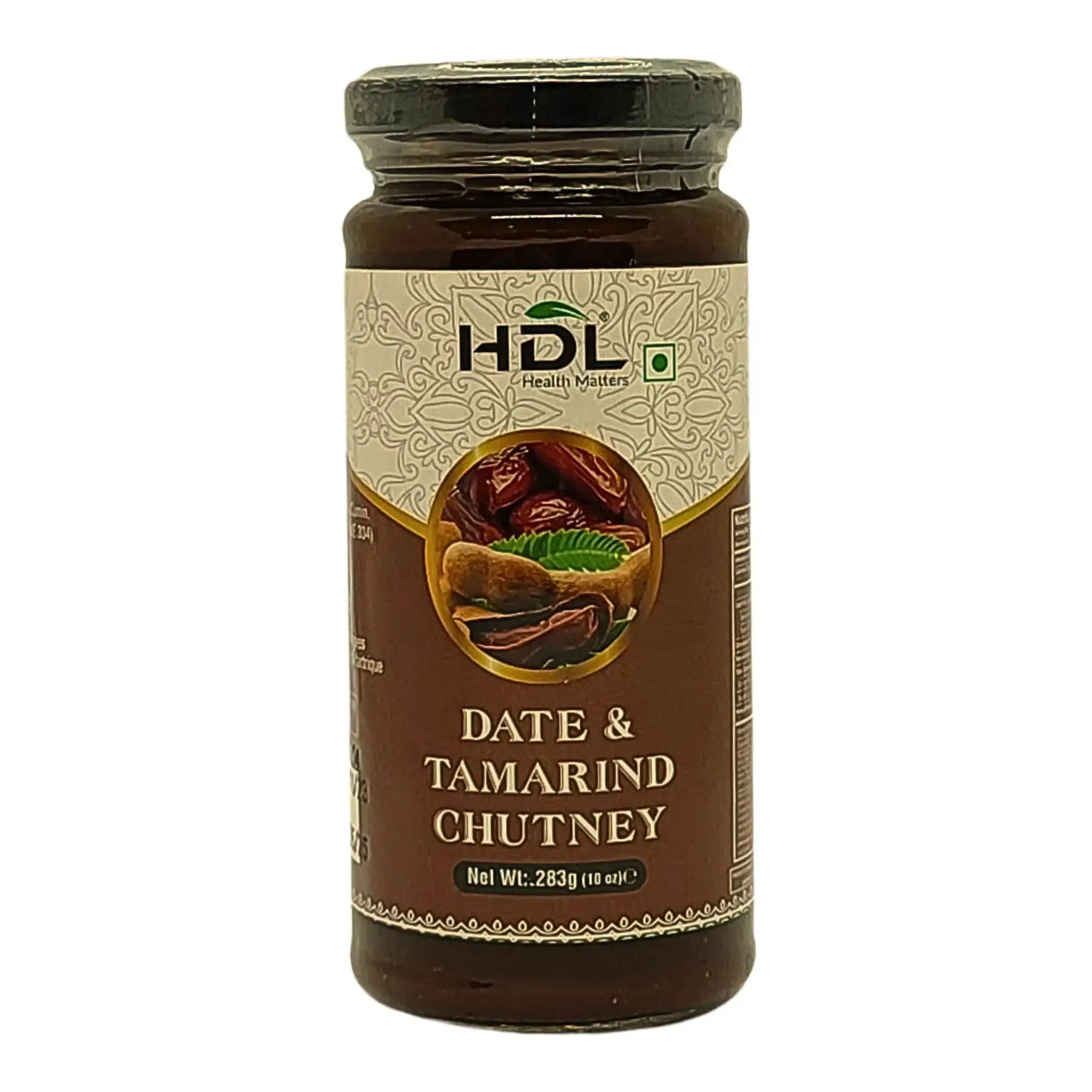 Glasburk med HDL dadel- och tamarindchutney, 283g, orientaliskt livsmedel.