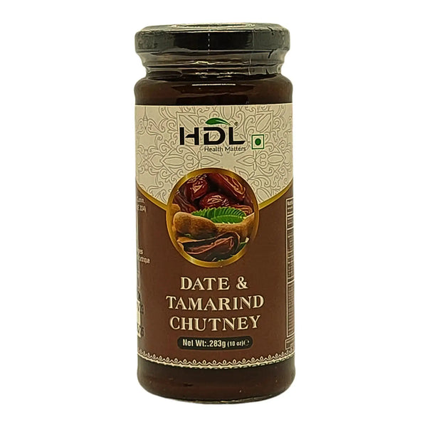 Glasburk med HDL dadel- och tamarindchutney, 283g, orientaliskt livsmedel.