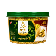 Halawa med pistage i transparent burk med grön lock, Al Quds, 800 g.