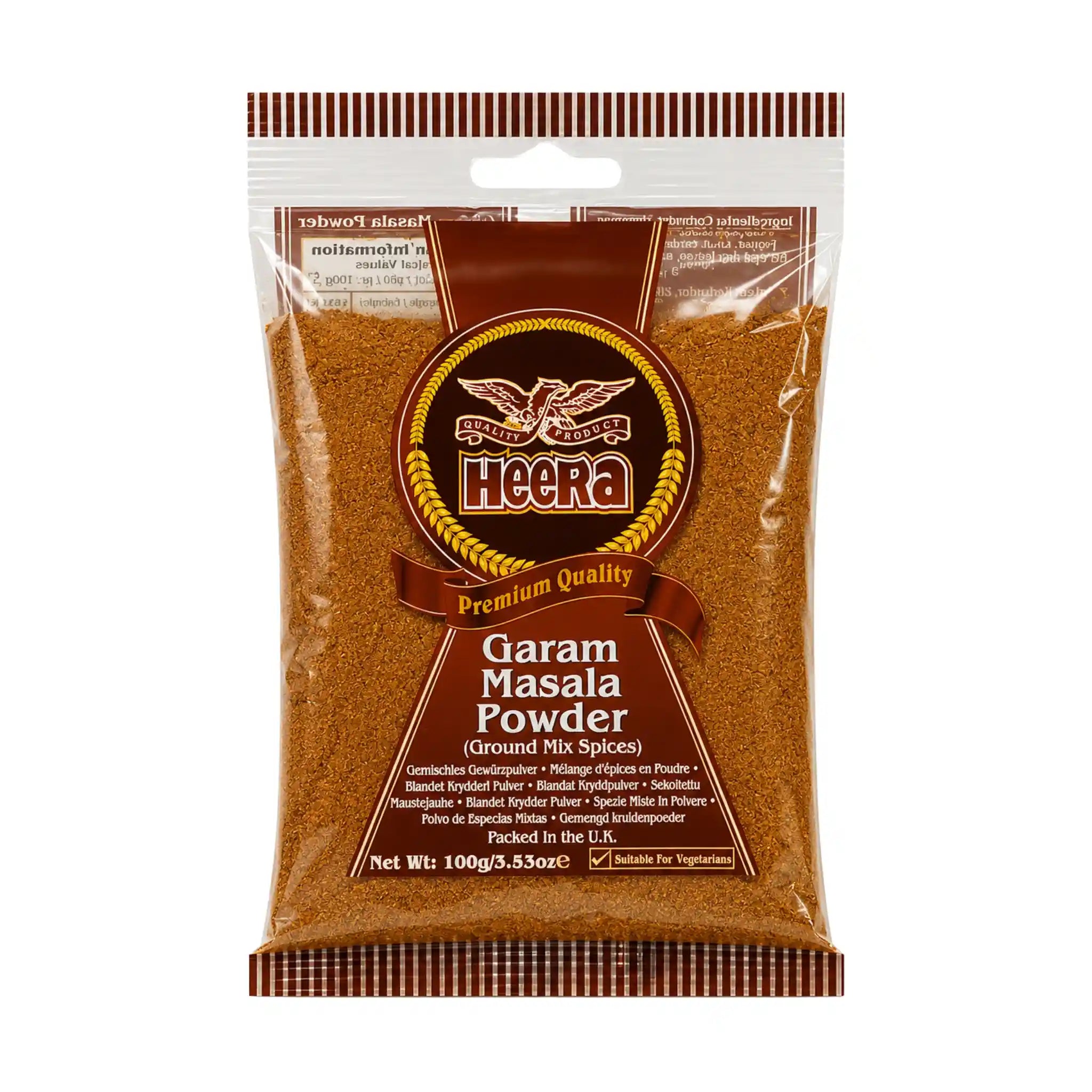 Heera garam masala-krydda i brun påse