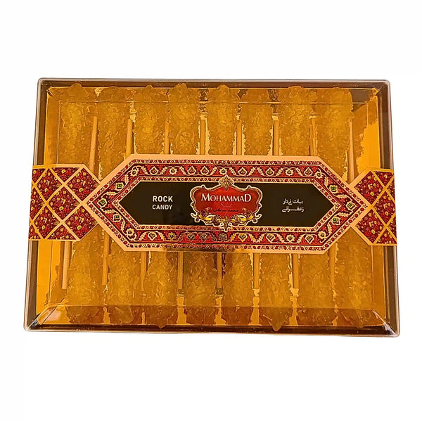 Iransk Nabat Kandisocker med Saffran – 16 Pinnar av Äkta Sötma & Tradition