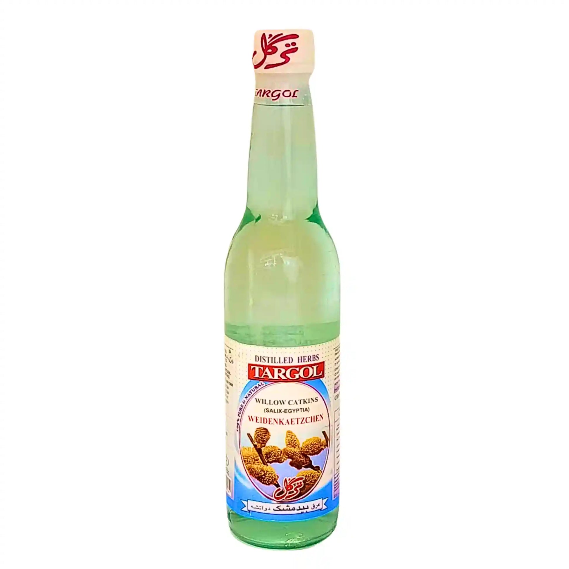 Iransk Bedmashk Targol destillerat örtvatten 400ml, glasflaska med blå etikett