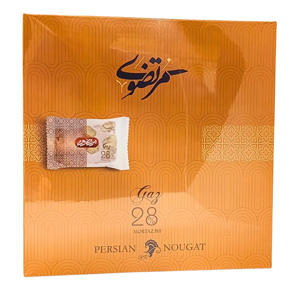 Iranska Mortazavi Gazz 28% Pistage 500g - Lyxig Iransk nougat