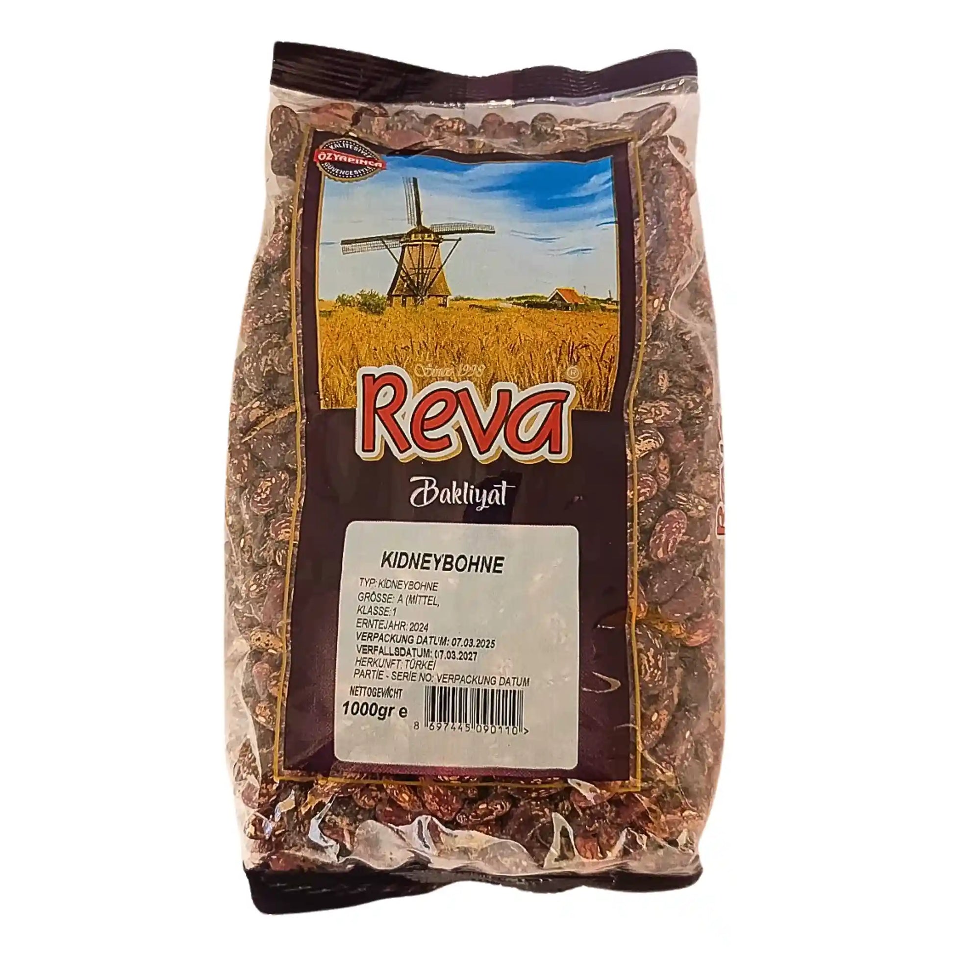 Påse med iranska röda bönor Lobia Chiti 1kg, tydlig lantlig etikett, för orientalisk matlagning.