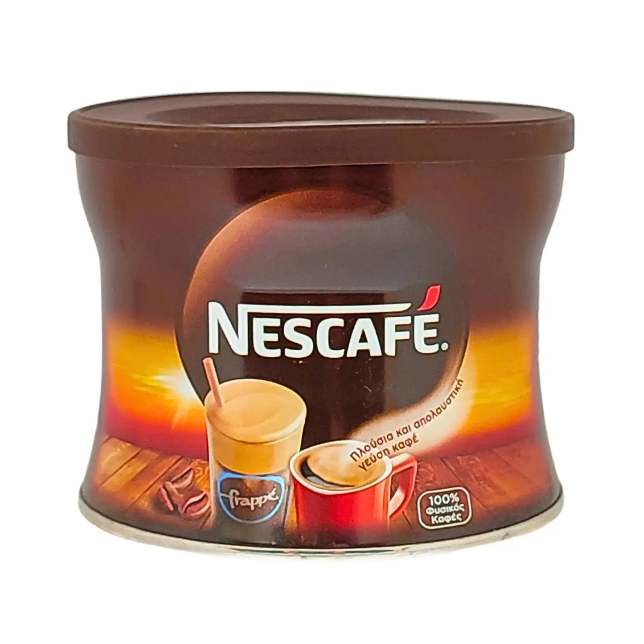 Nescafé kaffe Frappe burk, snabbkaffe 100g, idealisk för kallkaffe och iskaffe