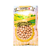 Förpackning med kikärtor 900g, tydlig bild på produkten mot vit bakgrund