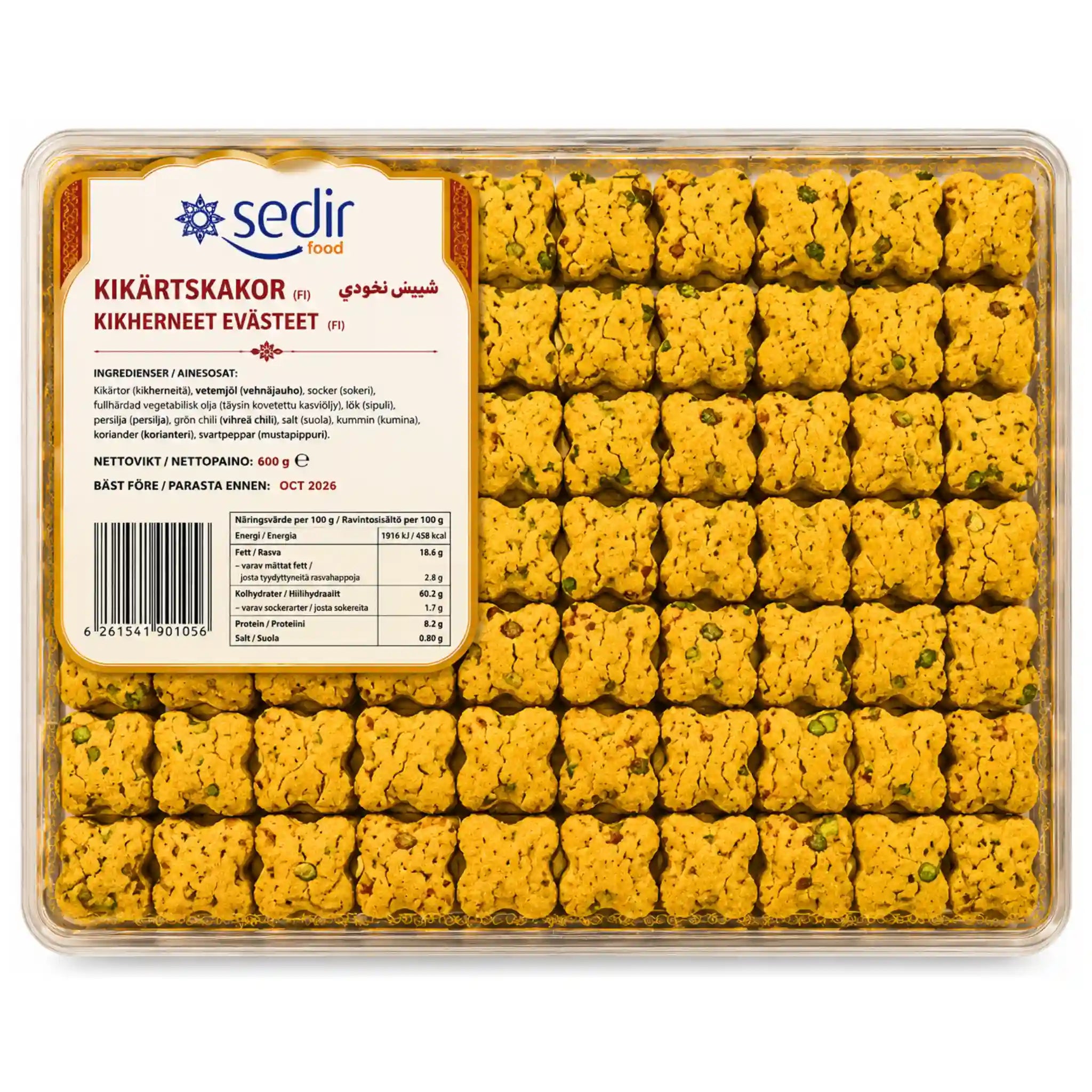 Kikärt-Kakor med Pistage & Saffran 500g | Äkta Smak från mellanöstern - Kort datum