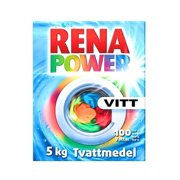 RenaPower Vitt Tvättmedel 5kg – Effektivt mot fläckar & smuts