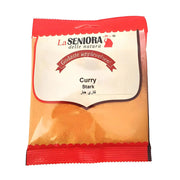 La Seniora stark curry i 50g påse, orientaliskt krydda med röd och vit förpackning
