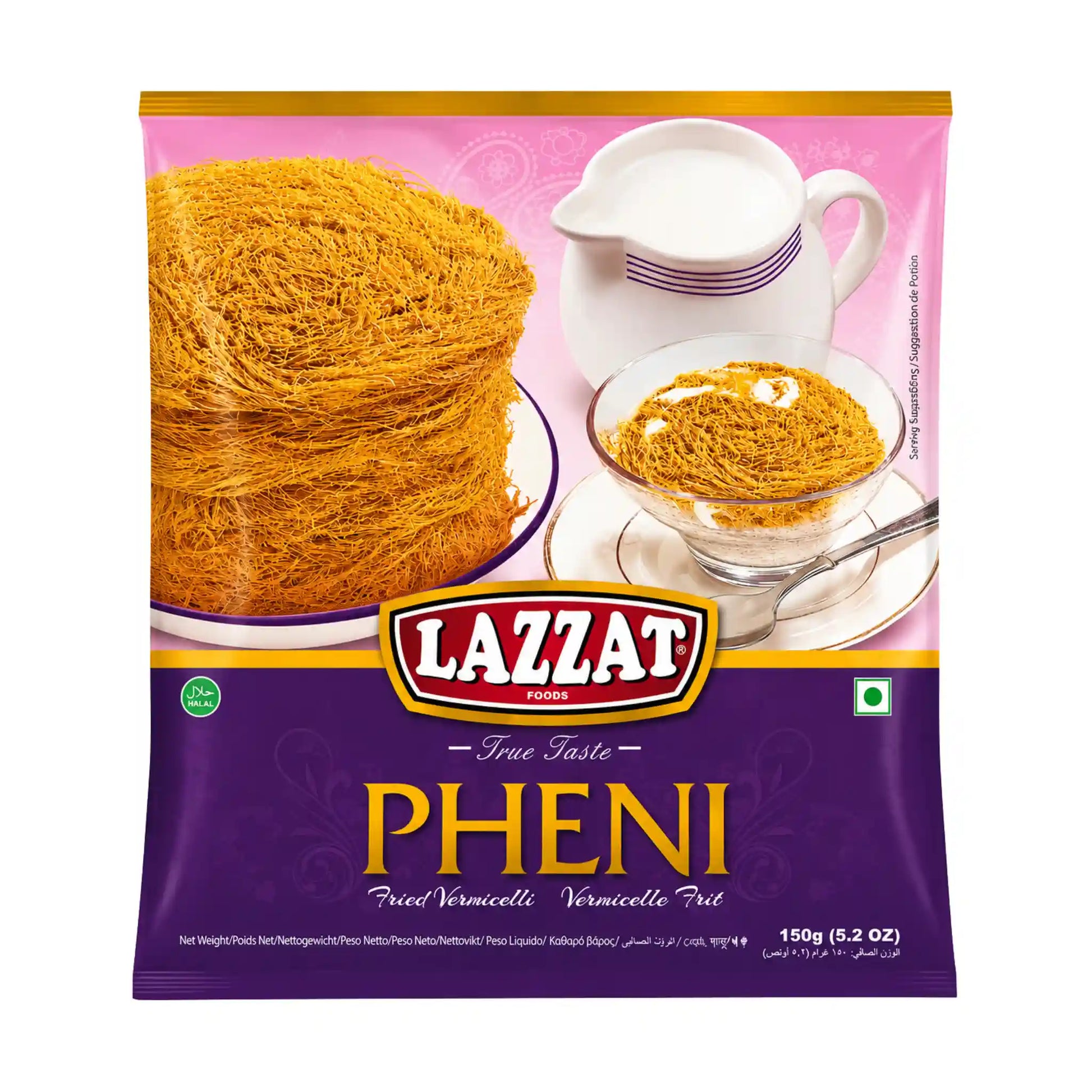 Lazzat Pheni friterade vermicelli-nudlar i 150 g förpackning