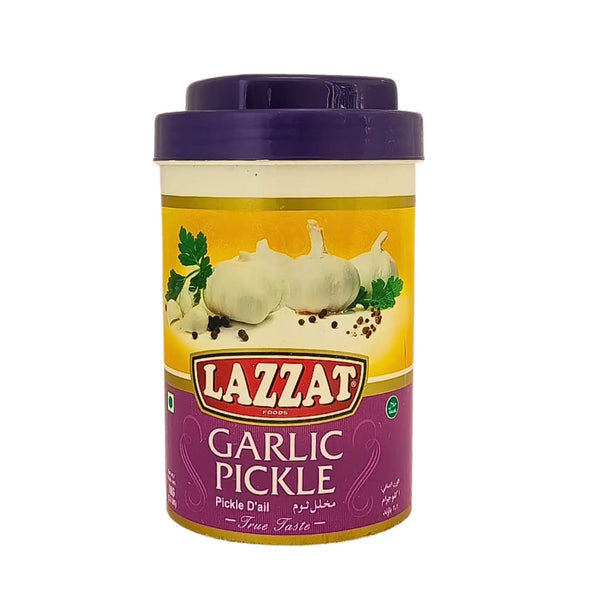 Burk med Lazzat Garlic Pickle, inlagd vitlök i olja, orientalisk smak, 1 kg.