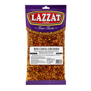 Krossad röd chili i ståpåse, Lazzat Foods, röd/orange kryddblandning