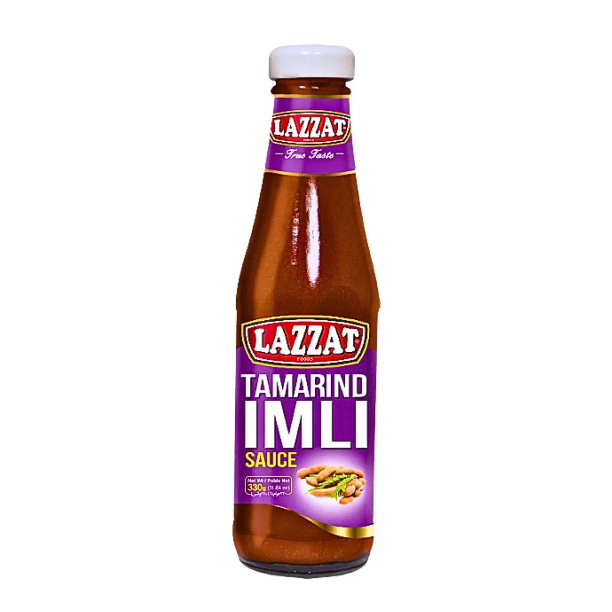 Flaska med Lazzat tamarind imli sås 330g, orientaliskt smaktillskott.