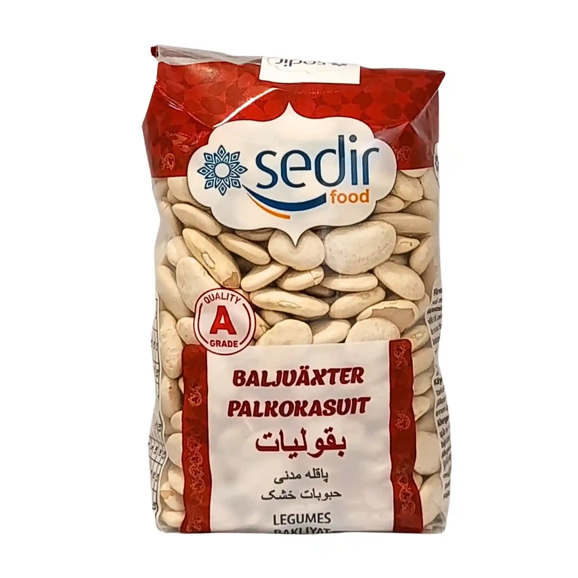 Påse med torkade limabönor 800g från Sedir, baljväxter, orientaliska livsmedel.