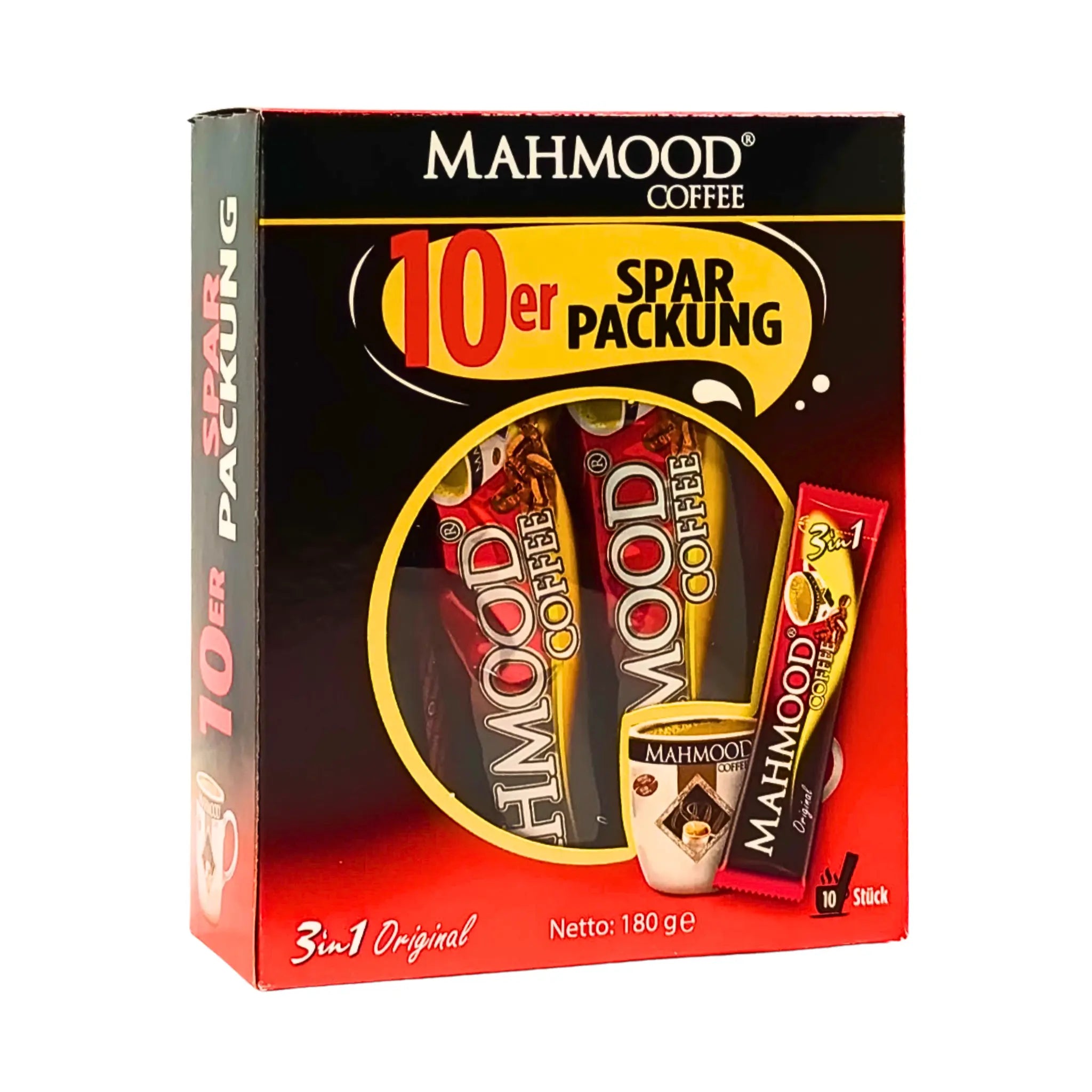 Mahmood Coffee 3-in-1 (10-pack) – Snabbkaffe med mjölk och socker