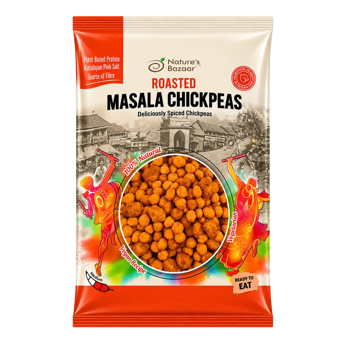 Kryddade kikärtor i påse med masala-etikett