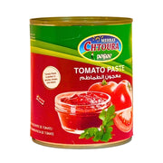 Burk med tomatpuré, röda tomater och persilja, orientaliska livsmedel, 800g