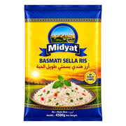Midyat Basmati Sella Ris 4,5kg förpackning med extra långkornigt parboiled basmatiris